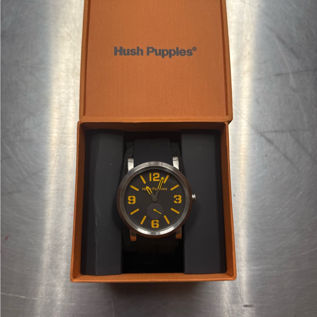 Hush Puppies Men’s Classic Black And Orange Timepiece